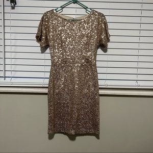 Molly Bracken gold sequin dress